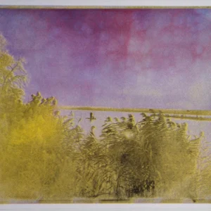 “Paddleboarding Onondaga Lake, 2025” Risograph Print by Andrew K. Thompson