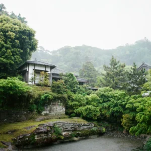 "Engakuju Downpour" Photograph by Justus Milhon